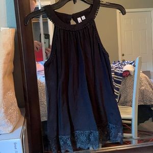 Black top with lace bottom